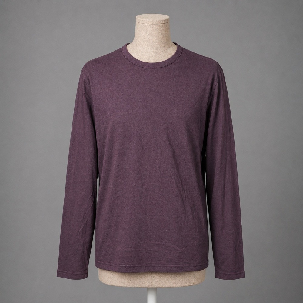 Pact Mens Organic Cotton Long Sleeve Crewneck T Shirt Size M Purple Casual Daily